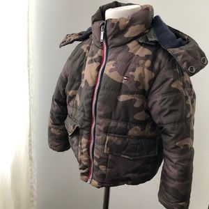 Tommy Hilfiger Kids Hooded Camo Puffer Coat
